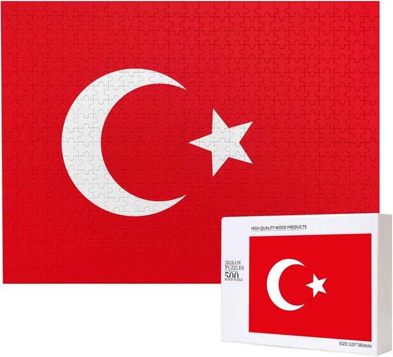Turkey Flag Jigsaw Puzzle 500 Pieces For Adults Home Decor Gift 20 4 X 15 Inches - Image 1