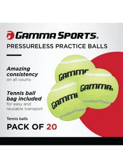 Gamma Sports Pressureless Tennis-Balls With Mesh Tennis-Ball Bag 20 Pack  - Image 5