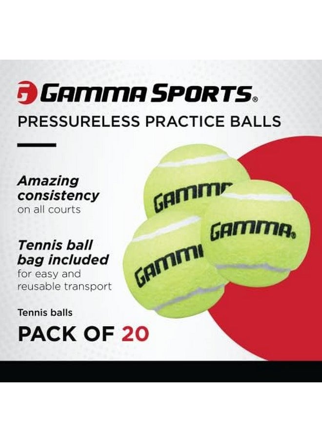 جاما كرات تنس GAMMA Sports بدون ضغط مع حقيبة كرات تنس شبكية، عبوة من 20 كرة  - Image 5