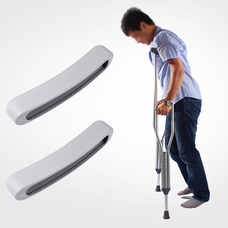2pcs Underarm Crutch Replacement Comfortable Cane Arm Crutches Grip (Grey) - Image 5