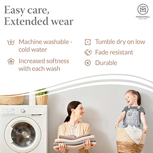 Threadmill Luxury Cotton Blankets for King Size Bed | All-Season Cozy 100% Cotton King Size Blanket | Herringbone Soft Fall Thermal Blanket fits Cal King Size Bed | English Rose - Image 4