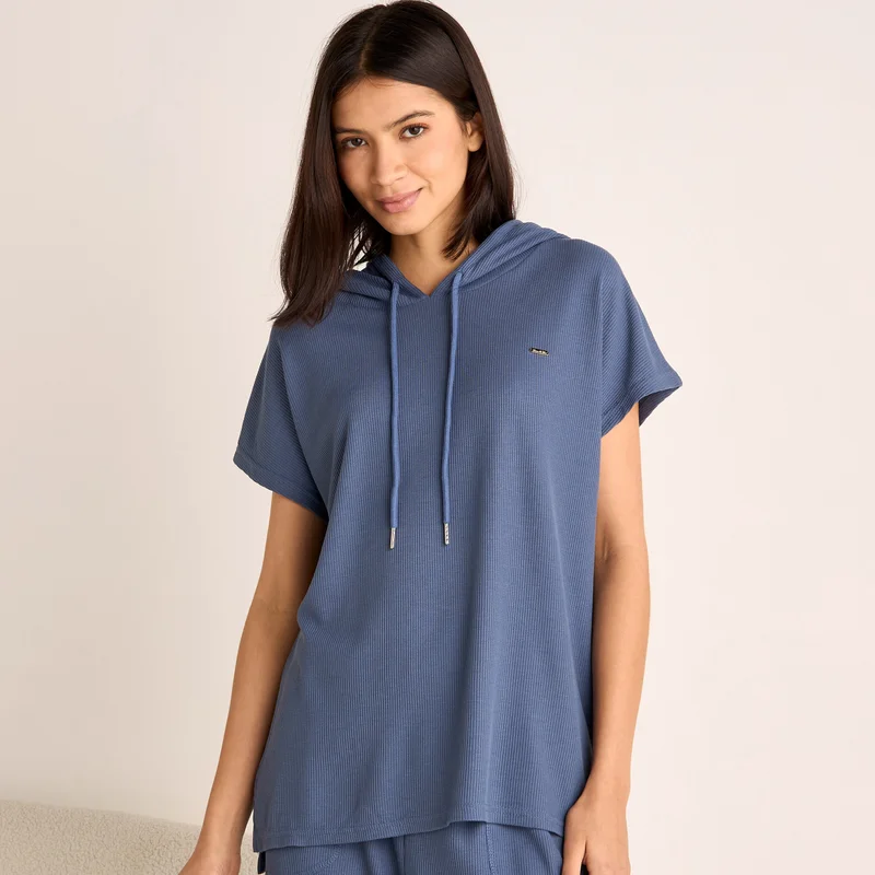 Splash FAV Ribbed Hooded T-shirt and Pyjama Set