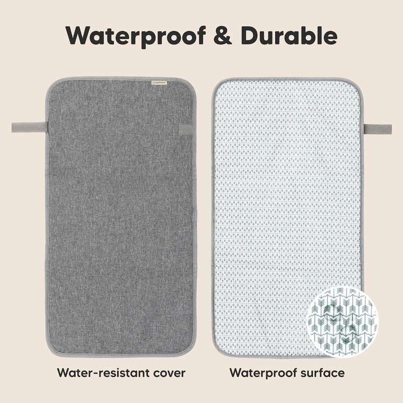 KeaBabies Portable Diaper Changing Pad - Waterproof Foldable Baby Changing Mat - Travel Diaper Change Mat - Lightweight & Compact Changing Pads for Baby - Baby Changer - Machine Washable (Classic Gray) - Image 4
