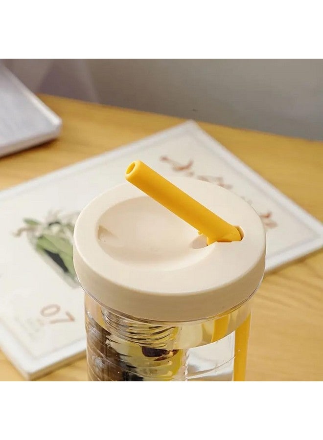 Whitecloud TRANSFORMING HOMES Plastic Fruit Infuser Water Bottle With Straw Clear Drinking And Leakproof Bottle For Home,Travelling,Office Or Parties Multicolor Bottle(Ib-3010)(1),700 ML - Image 4