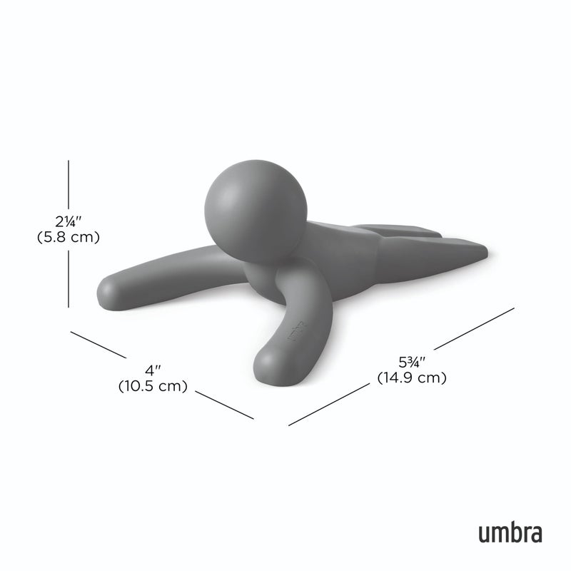 Umbra Buddy Door Stop, Heavy-Duty and Flexible, Soft-Touch Finish, Protects Your Floors, Grey - Image 3