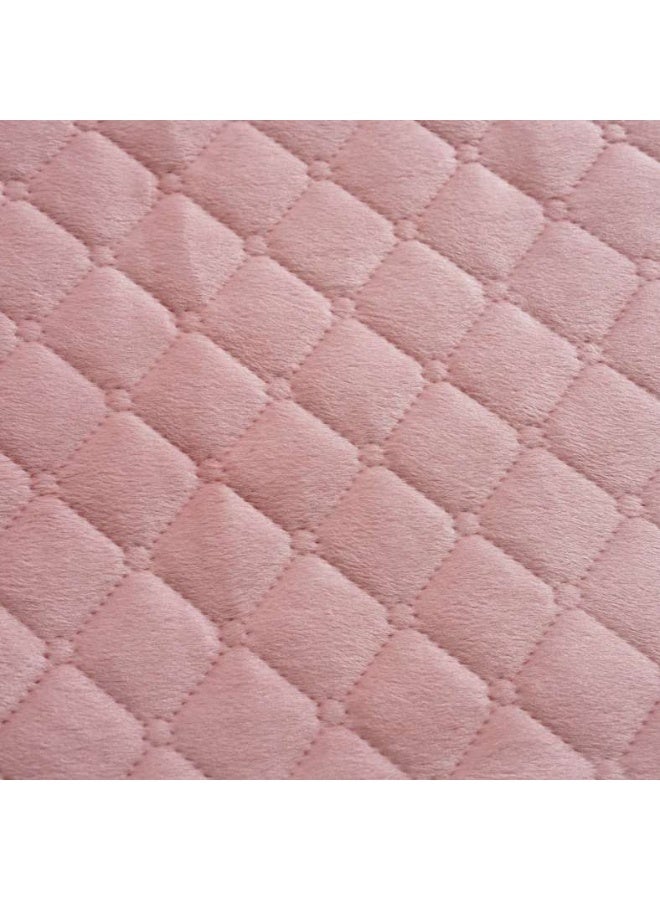 Pan Home طقم غطاء سرير مخملية مبطنة 3 قطع فيرونيكا 160x220 سم - وردي - Image 5