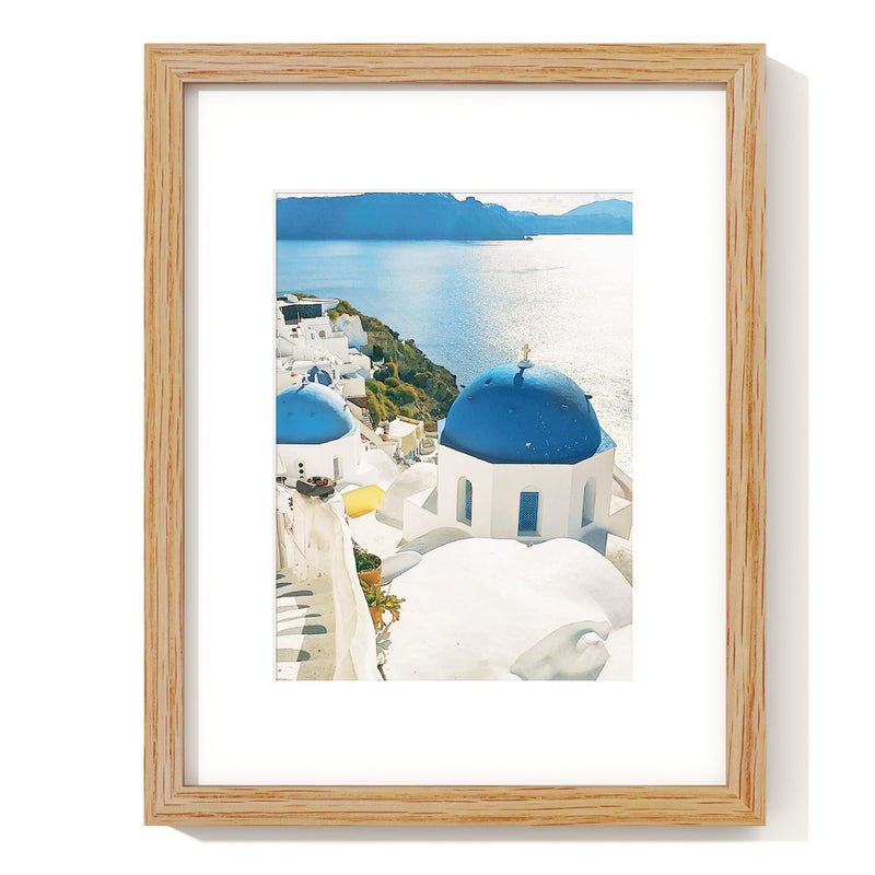 Axeman Diploma Frame For 8.5x11 Certificate Document | Solid Oak Wood 8.5 By 11 Picture With Mat For 6x8 | 8 1/2 x 11 Certificate Frame | Plexiglass And Hanging Hardware Included | Natural - Image 1