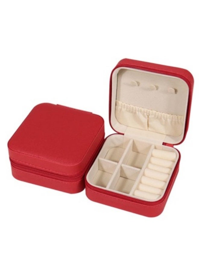 Small Leather Jewelry Box Easy Carry Jewelry Ring Organizer Gift Box for Girls Women - Jewelry Case Box Makeup Cosmetic Organizer for Women - Holder for Necklaces Earrings Bracelets Rings Accessories Organizer, Jewelry Box for Earrings Bracelets Rings Necklaces Storage Jewelry Box Organizer Jewelry Box Case for Accessories Makeup, Accessories Organizer Gold Silver Accessories Organizer - Small Travel Jewelry Box PU Leather Bag Organizer Portable Display for Women for Necklaces Earrings Rings Accessories  - Image 1