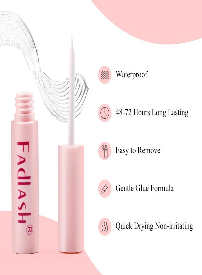 FADLASH Lash Cluster Glue DIY Lash Extension Kit Lash Bond Cluster Lashes Glue Waterproof Clear Eyelash Glue Latex Free Individual Lashes Glue Sensitive Eyes Strong Hold 48-72 Hours - Image 3