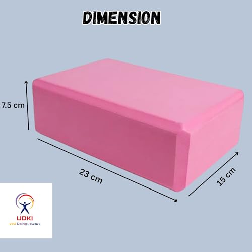 UDKI Yoga Block Set of 2, Extra Large (Light Pink) | High-Density EVA Foam, Soft Surface for Balance, Support & Performance | Ideal for Strength Training & Yoga Exercises (3"x9"x6") - Image 4
