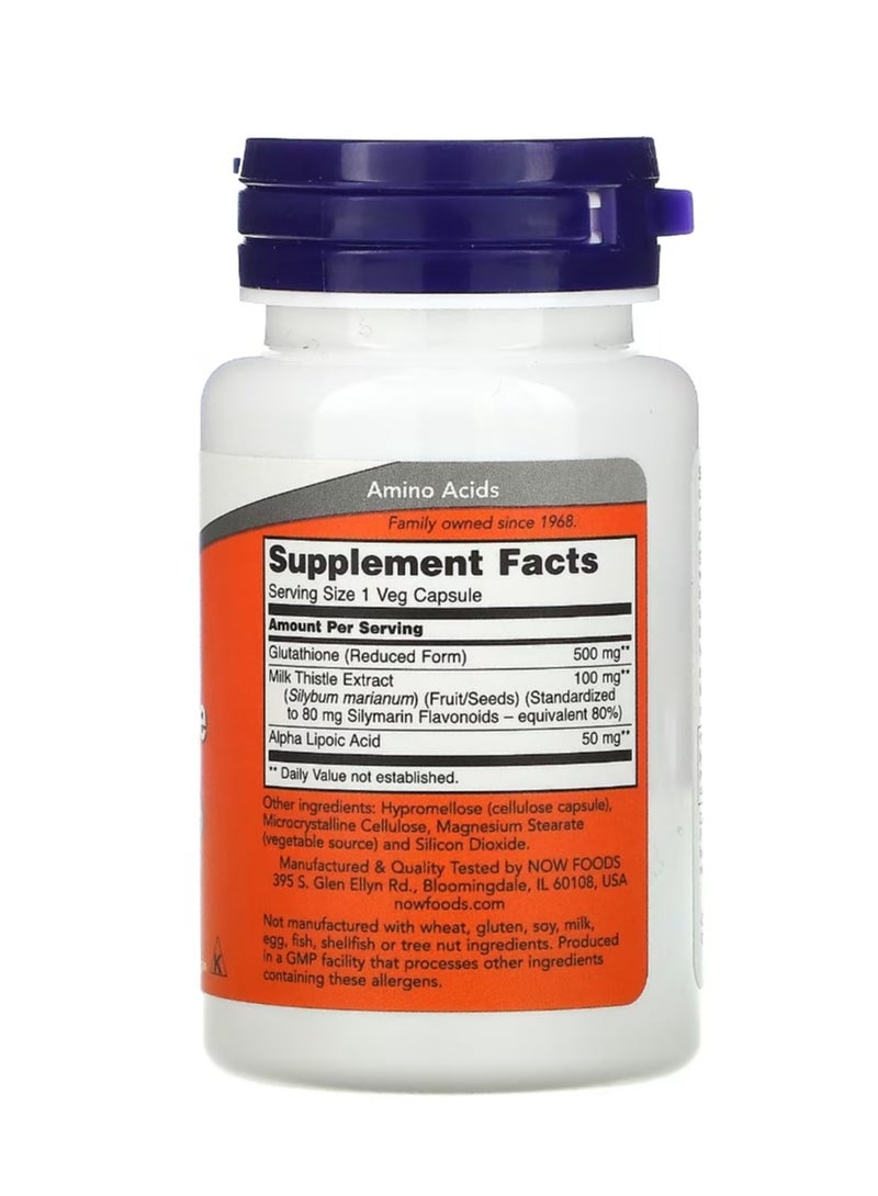 now Glutathione 500 Mg 30 Veg Capsules - Image 2