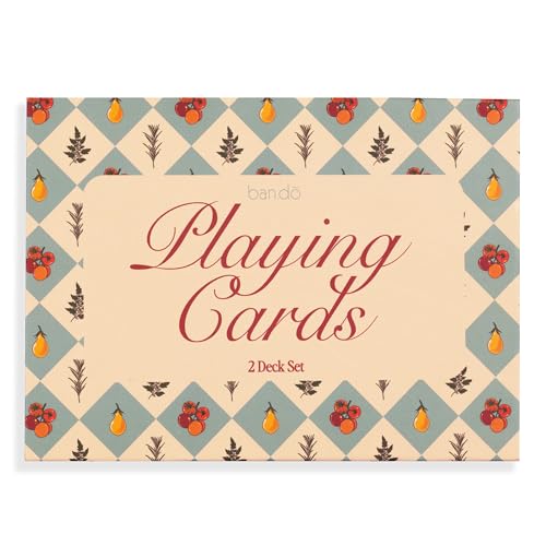 ban.do bando 2 Decks of Playing Cards 52Count Standard Card Deck with Case Cute Playing Cards in Decorative Storage Box Garden - Image 5