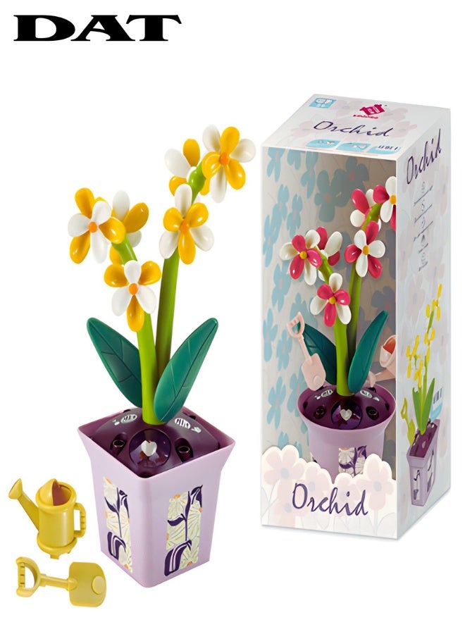 DAT Orchid Musical Flower Pot Toy with Lights & Gardening Tools, Educational Building Set, Ages 3+ - Image 1