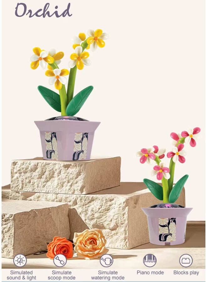 DAT Orchid Musical Flower Pot Toy with Lights & Gardening Tools, Educational Building Set, Ages 3+ - Image 4