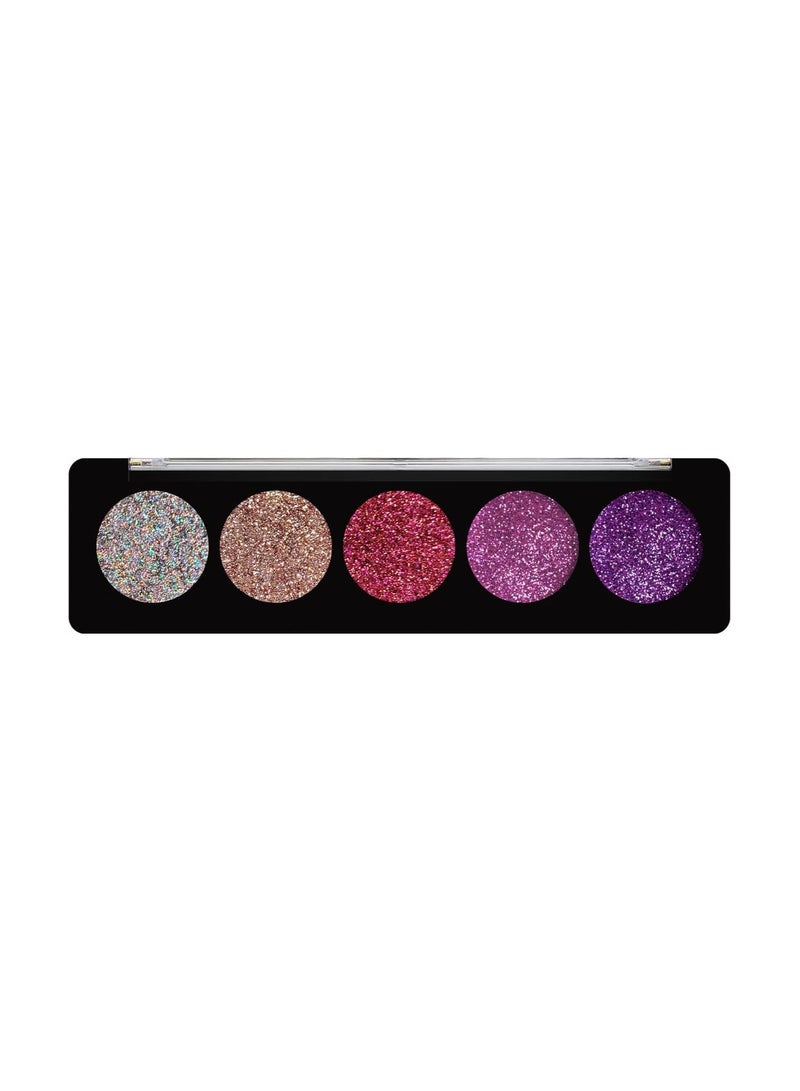 profusion Cosmetics 5 Shade Gems Glitter Palette Unleash Your Inner Sparkle with Vibrant Pressed Glitters and Gems for Effortless Glam Raise Your Look with Richly Pigments - Image 2