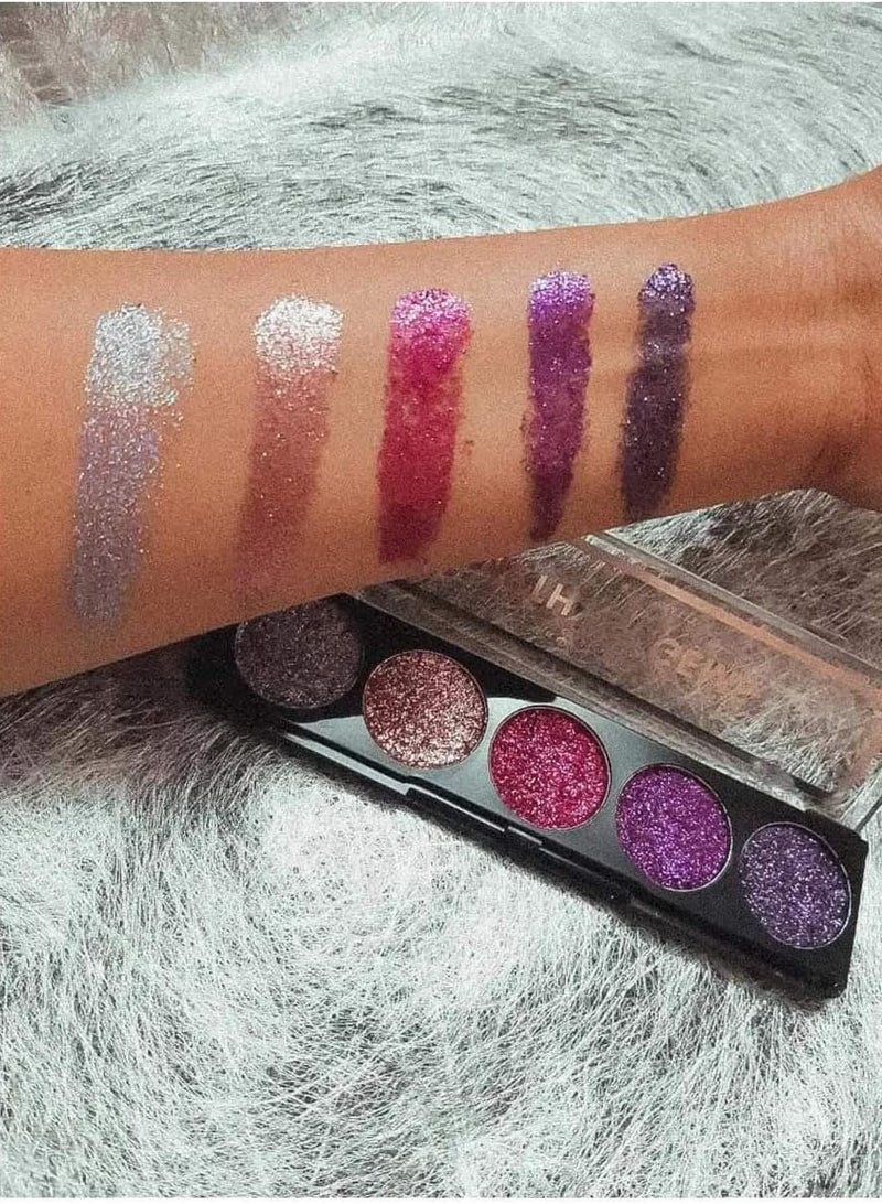 profusion Cosmetics 5 Shade Gems Glitter Palette Unleash Your Inner Sparkle with Vibrant Pressed Glitters and Gems for Effortless Glam Raise Your Look with Richly Pigments - Image 5