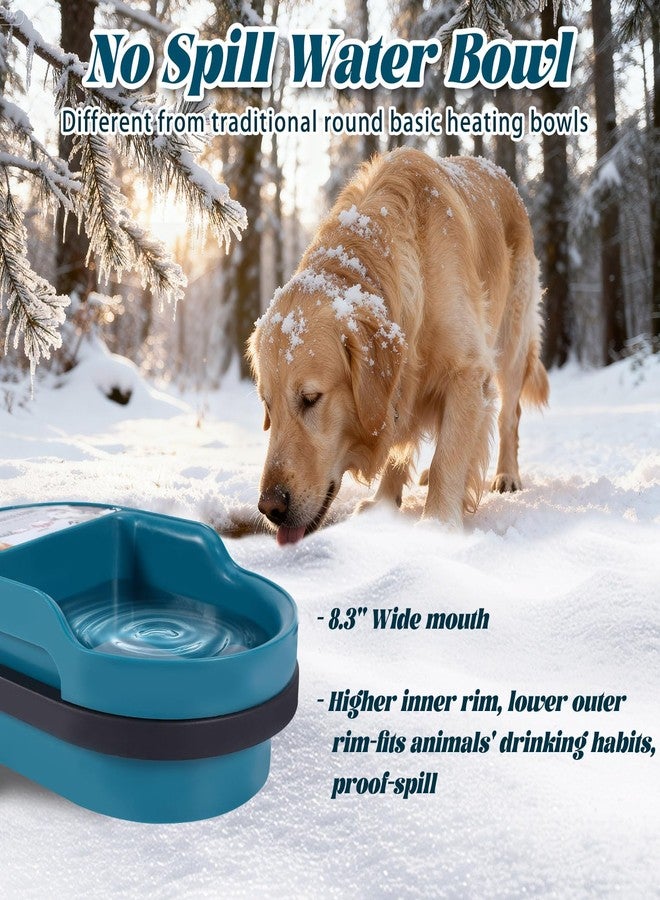 MUDUOBAN Heated Water Bowl for Dog and Cat,Heated Chicken Waterer, Outdoor Heated Pet Water Dish with Float Valve,Heated Bird Bath in Winter for Outdoors,Anti-Chew Cord,48W - Image 3