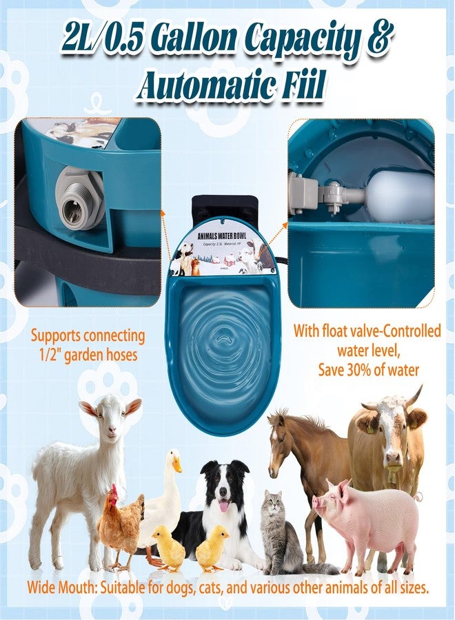 MUDUOBAN Heated Water Bowl for Dog and Cat,Heated Chicken Waterer, Outdoor Heated Pet Water Dish with Float Valve,Heated Bird Bath in Winter for Outdoors,Anti-Chew Cord,48W - Image 4