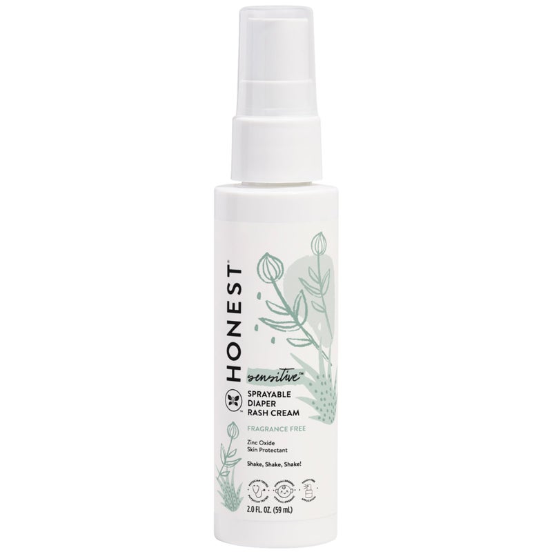 The Honest Company Baby Diaper Rash Cream Spray | Moisturizing + Calming Zinc Oxide | Hypoallergenic, Dermatologist Tested, Cruelty Free | 2 fl oz - Image 1