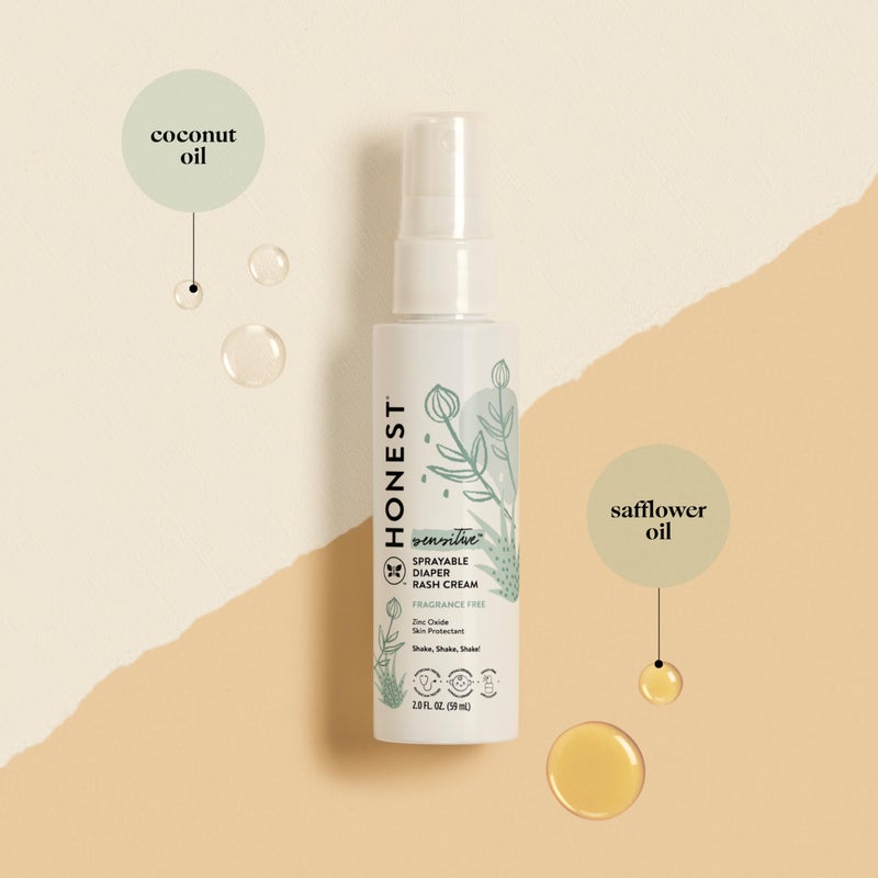 The Honest Company Baby Diaper Rash Cream Spray | Moisturizing + Calming Zinc Oxide | Hypoallergenic, Dermatologist Tested, Cruelty Free | 2 fl oz - Image 2