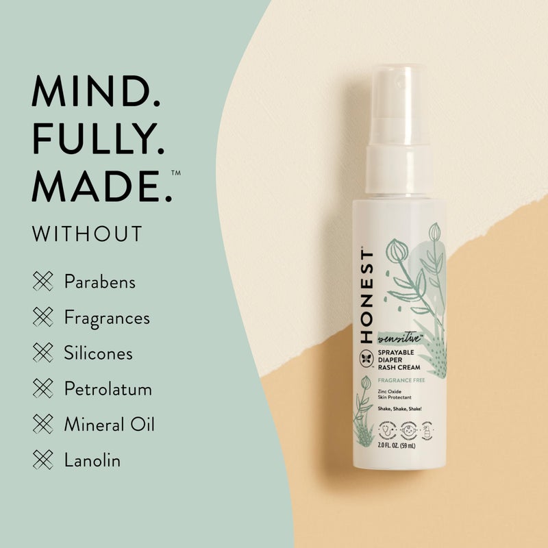 The Honest Company Baby Diaper Rash Cream Spray | Moisturizing + Calming Zinc Oxide | Hypoallergenic, Dermatologist Tested, Cruelty Free | 2 fl oz - Image 4
