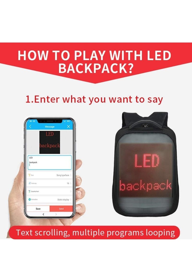 Crony LED display backpack with Smart Style and waterproof Laptop Backpack - Image 3