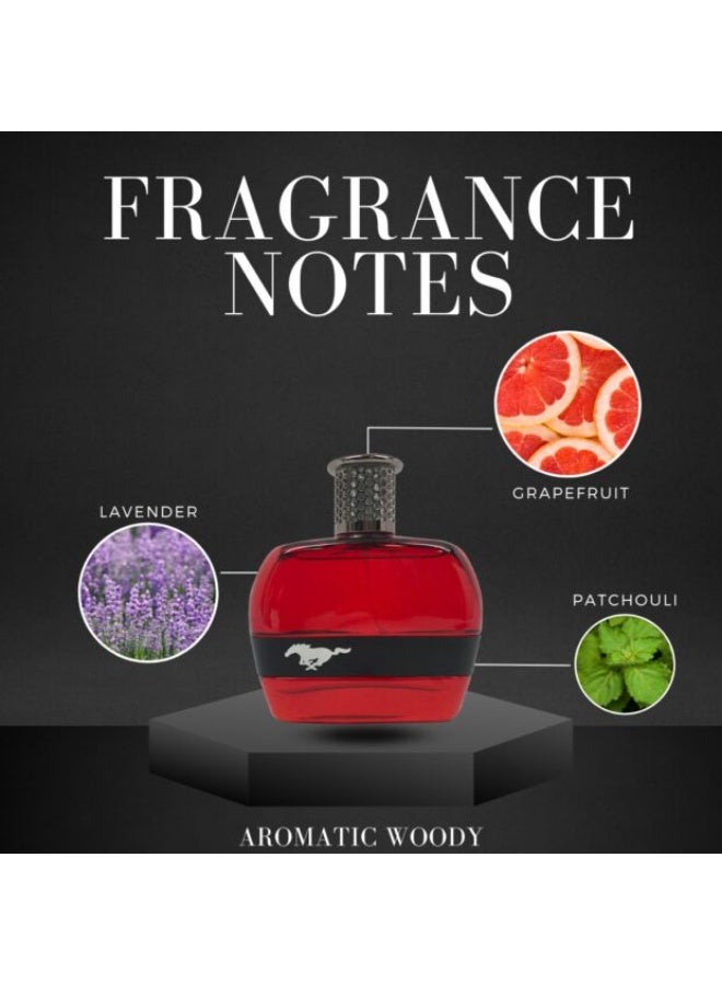 فورد موستانج مجموعة عطر فورد موستانج أحمر وأبيض، عبوتان سعة 100 مل، ماء تواليت للرجال - Image 2