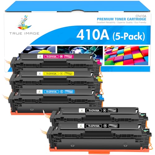 TRUE IMAGE Compatible 410A 410X Toner Cartridge Replacement for HP 410A 410X 410 for HP Color Laserjet Pro MFP M477fnw M477fdw M477fdn M452dw M452nw M452dn M477 Toner Printer (5-Pack) - Image 1