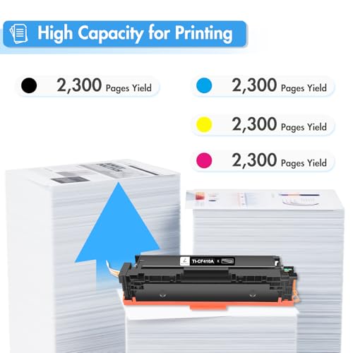 TRUE IMAGE Compatible 410A 410X Toner Cartridge Replacement for HP 410A 410X 410 for HP Color Laserjet Pro MFP M477fnw M477fdw M477fdn M452dw M452nw M452dn M477 Toner Printer (5-Pack) - Image 3