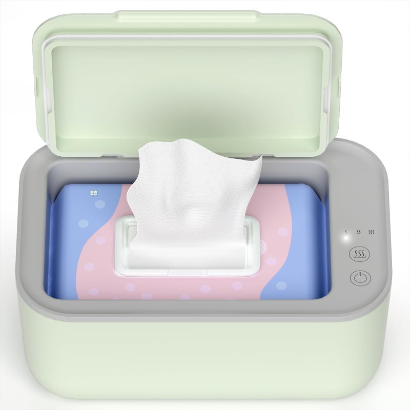 Awesmom Wipe Warmer Baby Wipe Warmer with 3Step Temperature Control Large Capacity Heated Wipes Dispenser for Newborns Adults Wet Wipe Warmer for Diaper Changes Calentador de Toallitas para Beb Green 