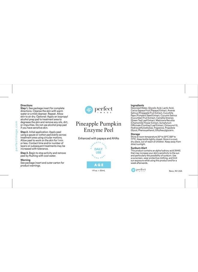 PERFECT IMAGE - Pineapple Pumpkin 10% AHA/BHA Enzyme Peel (Daily-Use) - Enhanced with Papaya | Green Tea | Cucumber | Chamomile - Image 1