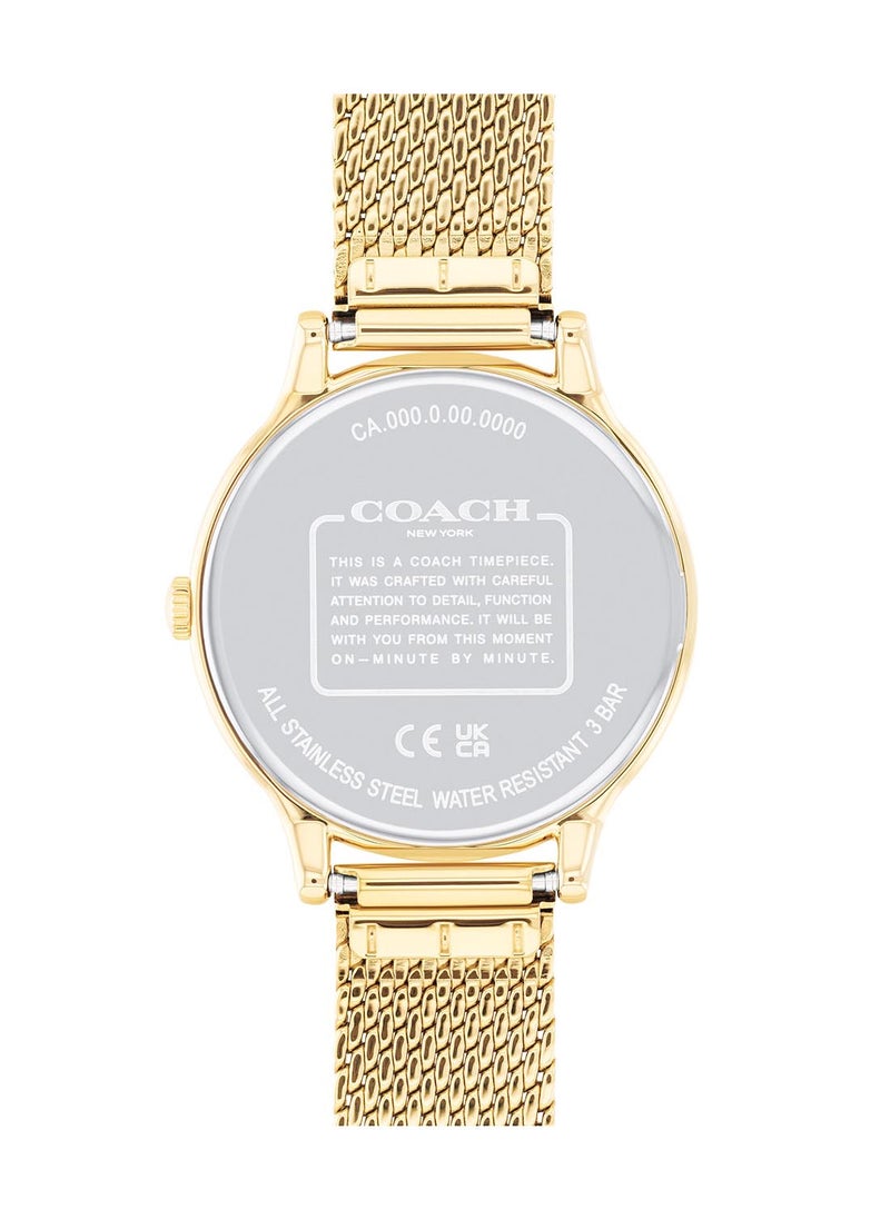 COACH ساعة يد نسائية من الستانلس ستيل بعقارب دائرية الشكل 14504218 - 32 ملم  - Image 3