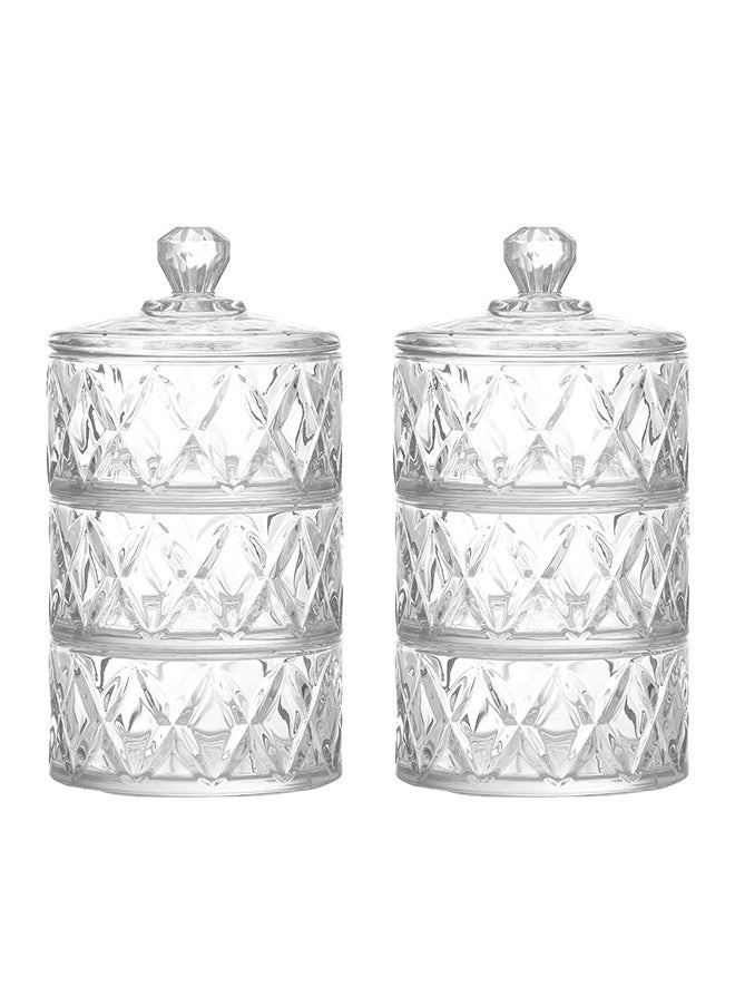 Guzel 6-Piece Premium Glass Candy Bowl 14.2CM Clear 