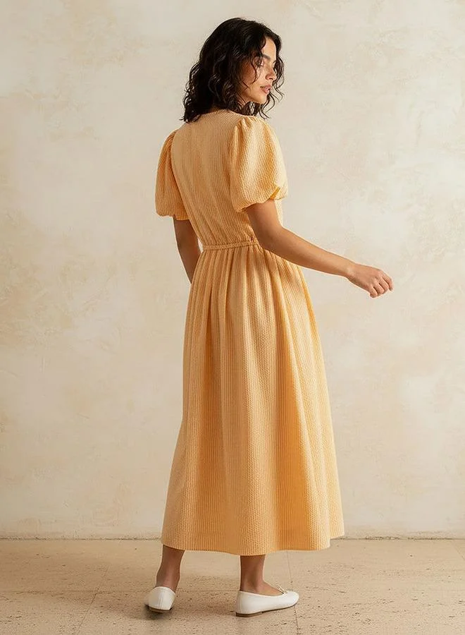 Splash FAV ORANGE Youth Striped A-line Dress for Women | Best Price UAE