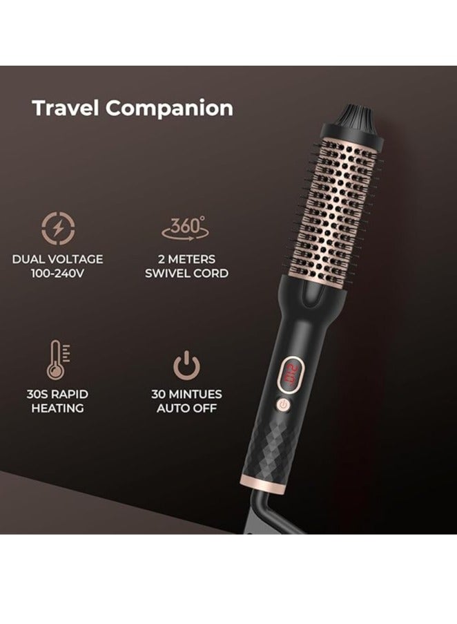general Thermal Brush for Blowout Look, Ionice Heated Round Brush, 1.5 Inch Curling Iron Brush Ceramic, Dual Voltage Travel Thermal Round Brush Get Natural Curls, Easy to Use, 30S Fast Heating Curls - Image 3