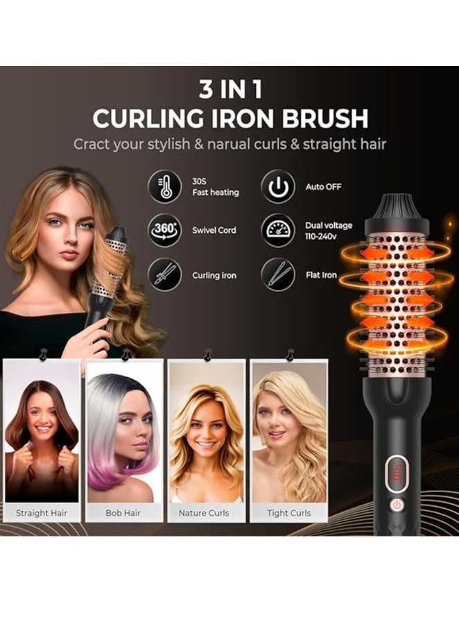 general Thermal Brush for Blowout Look, Ionice Heated Round Brush, 1.5 Inch Curling Iron Brush Ceramic, Dual Voltage Travel Thermal Round Brush Get Natural Curls, Easy to Use, 30S Fast Heating Curls - Image 2