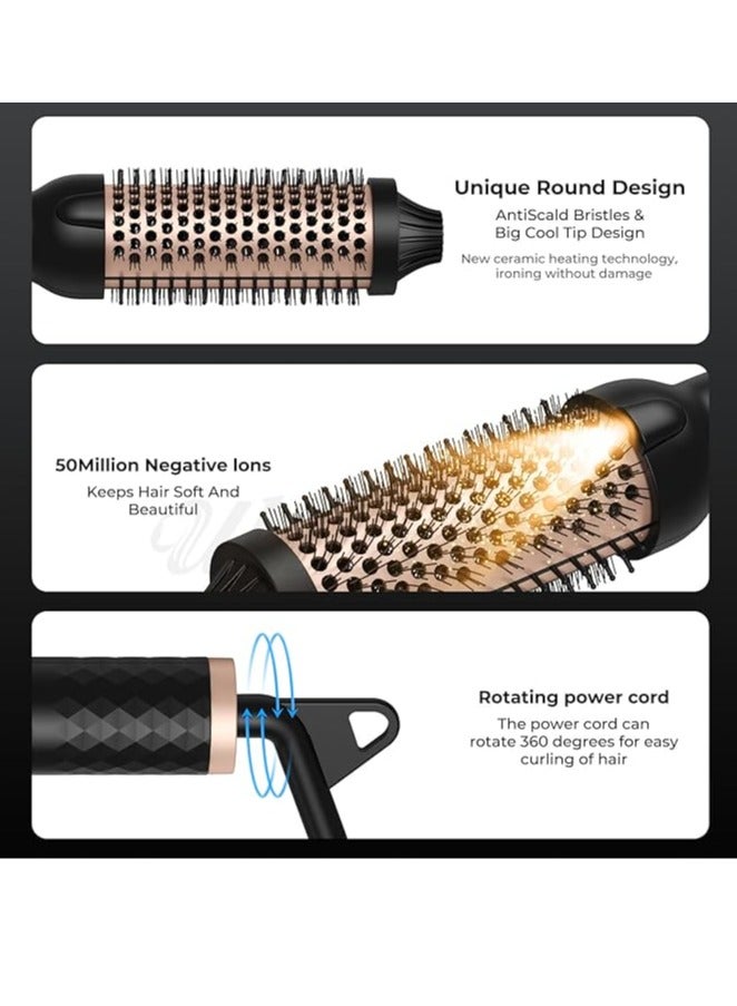 general Thermal Brush for Blowout Look, Ionice Heated Round Brush, 1.5 Inch Curling Iron Brush Ceramic, Dual Voltage Travel Thermal Round Brush Get Natural Curls, Easy to Use, 30S Fast Heating Curls - Image 4