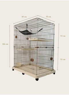 MAJIBAO Cat Cage, Indoor cage, Pet Puppies, Detachable Metal Mesh cage, Rabbit Cage, Pet Cage, DIY Installation, Modern Design, Easy to Assemble, Movable, Yellow Color, 115 cm height  - Image 5