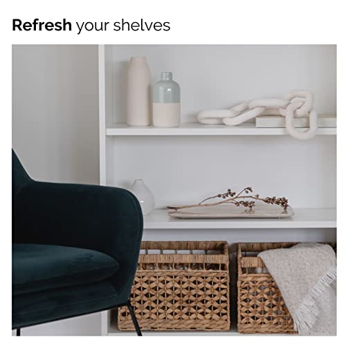 PEAKOLY Wood Chain Link Decor - White Wooden Decorative Objects for Shelves, Coffee Table Sculpture, Book Shelf Accessories, Modern Shelf Decor Accents, Console or Entryway Table Decorations - Image 3