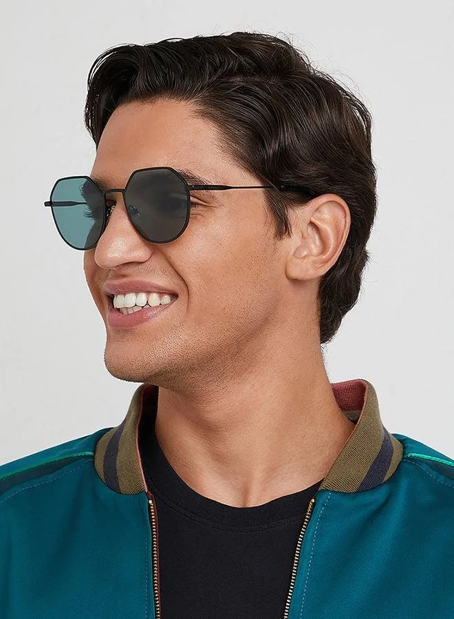 30Sundays 30Sundays TURN UP II,Men Sunglasses, Geometric Sunglasses, UV Protection: UV400 (Black,Green)