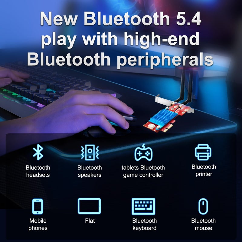 BZIZU WiFi 7 PCIE Card for Desktop PC,Ultra-Fast 9.3Gbps, Intel BE200, Tri-Band 320MHz,Latest Bluetooth 5.4,Ideal for Gaming Streaming,Windows 10/11 64bit - Image 5