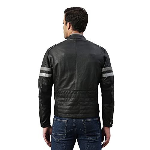 TVS Ronin Edition Leather Riding Jacket for Men-Premium Bike Jackets with CE Level 2 Armour, Reflective Panels and Washed Finish (Black- XL) - Image 3