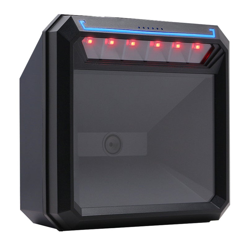 Wired Barcode Scanner: Black CMOS Image Scanning Tech 4m/s Auto Scanning - Multi-System Compatible QR Code Scanner for Supermarket Logistics Restaurant Warehouse - Image 1