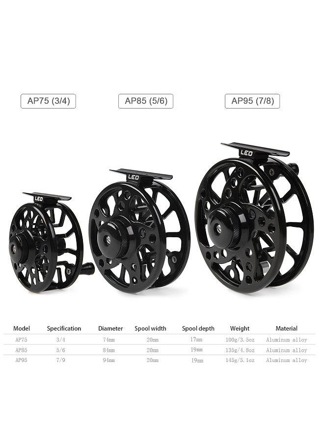 LEO Fly Fishing Reel Aluminum Alloy Fishing Reel 3/4 / 5/6 / 7/8 Weight 2+1 Ball Bearing Left Right Interchangeable Fly Reel  - Image 2