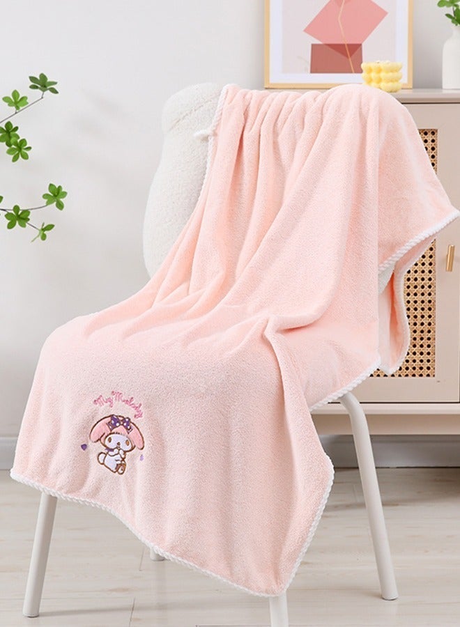 Sanrio 3 Pcs Sanrio Melody Cute Bath Towel Set, Coral Fleece Bath Towel, includes a Bath Towel, a Hair Towel, and a Towel, Pink - Image 3