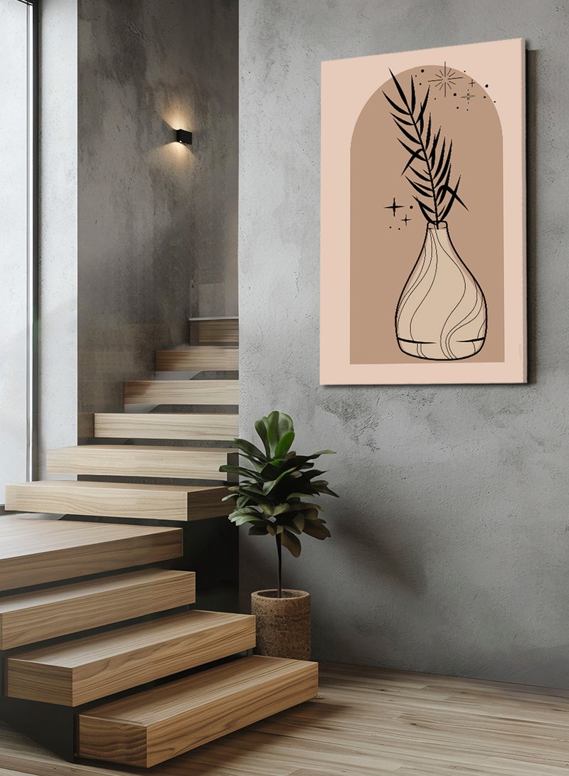 LOWHA Canvas Wall Art Stretched Over Wooden Frame with Botanical Contemporary Abstract Painting - Image 1