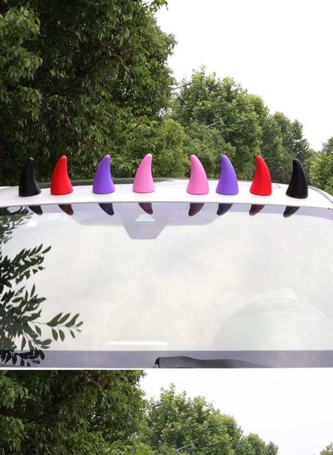 Cool and cute bull horn car exterior decoration stickers, universal for roof, hood, front and back decorations inside and outside the car. - Image 3