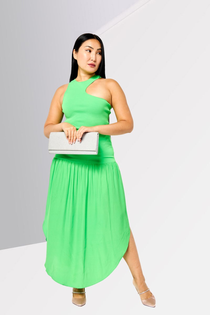 STELLA MCCARTNEY Women Solid Cut-Out Maxi Dress, Green - Image 2