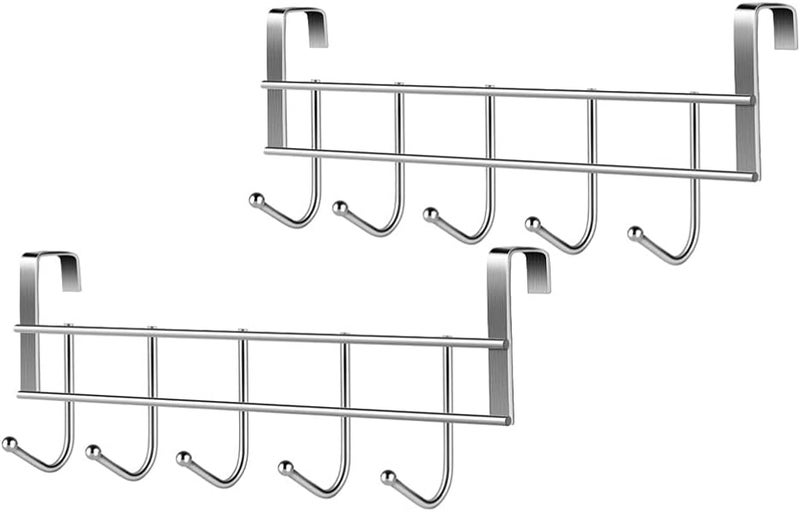 كلاراكو Klarako 2 قطعة من الفولاذ المقاوم للصدأ شديد التحمل لتعليق المناشف/خطاف المعاطف على الحائط لتعليق المعاطف والملابس والقبعات - Image 1