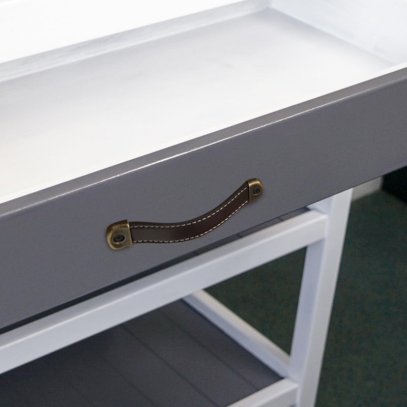 Brown Leather Cabinet Pull Handles 5pcs Set for Furniture Drawers and Door Replacement - Image 5